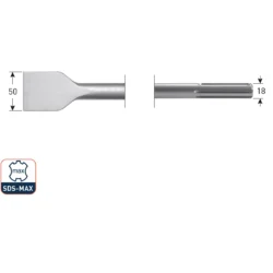 SDS-Max Spade Chisel, 50 × 360 mm