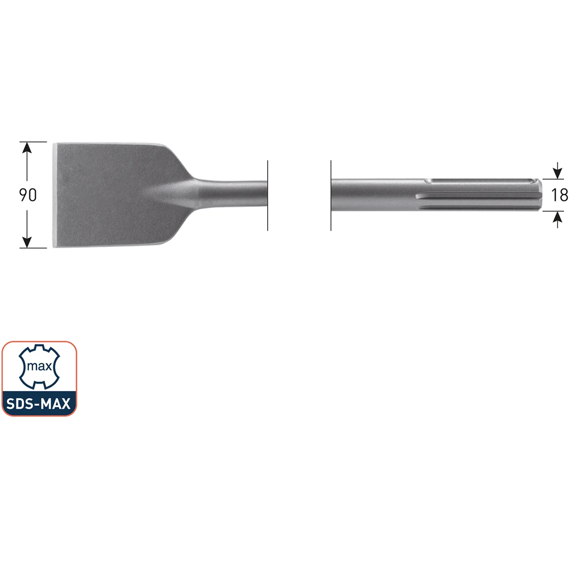 SDS Max Asphalt Chisel – 90 × 400 mm